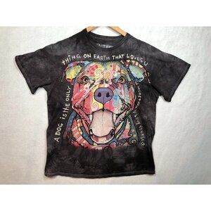 3D Tees Dean Russo Pitbull Dog Art Graphic T-Shirt Short Sleeve Men's L 42/44